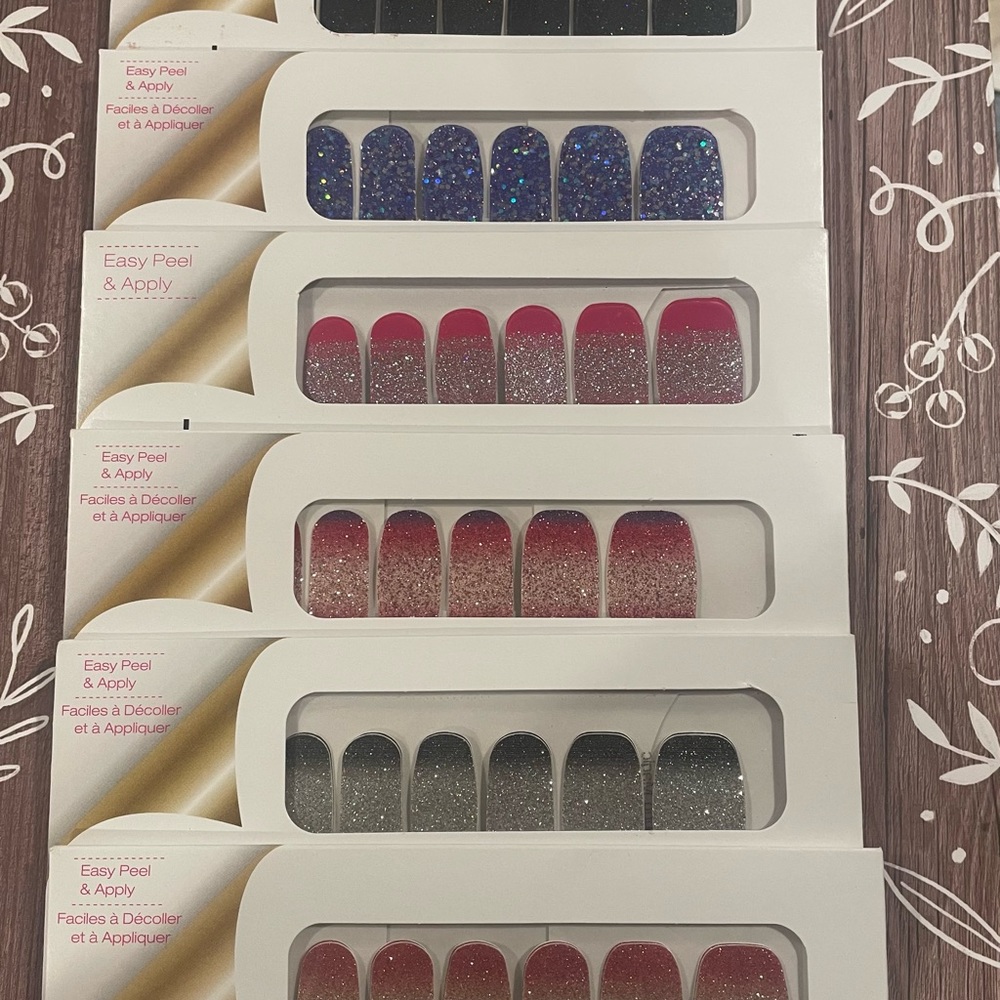 Lot of 49 color street nail polish strips.